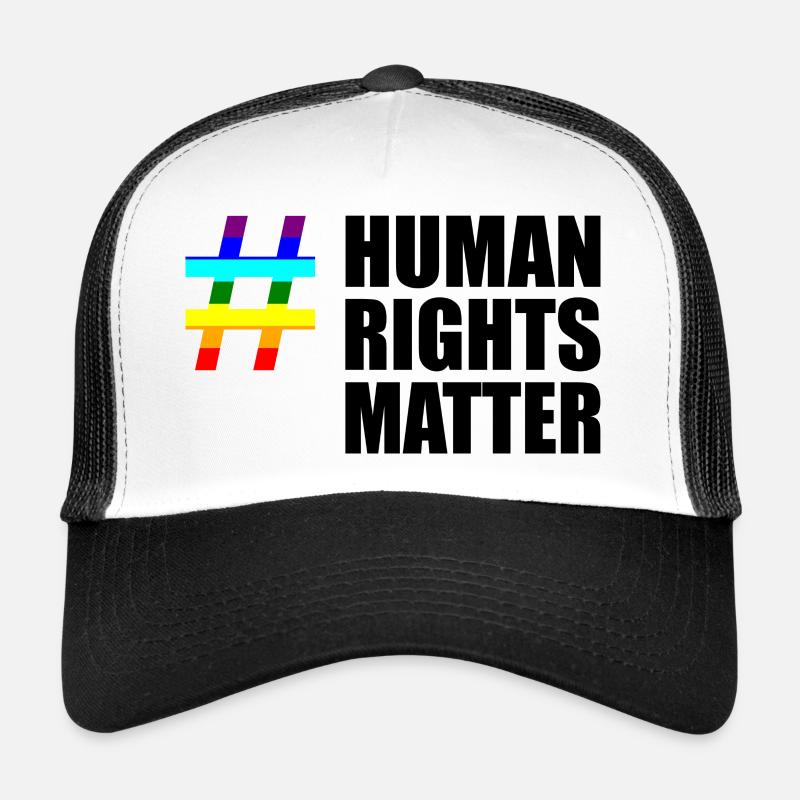 Menschenrechte human rights matter regenbogen - Trucker Cap - Weiß/Schwarz