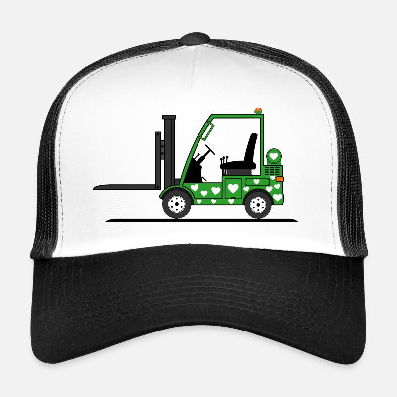 Forklift driver heart green Trucker Cap