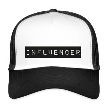 Influencer box logo - Trucker Cap - white/black - Front