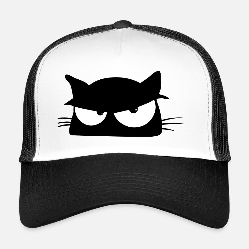 Black Cat 5 Katze - Trucker Cap - Weiß/Schwarz