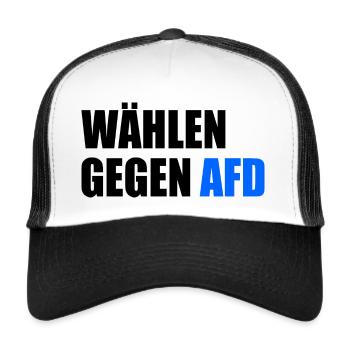 Wählen gegen afd - Trucker Cap - Weiß/Schwarz - Vorne