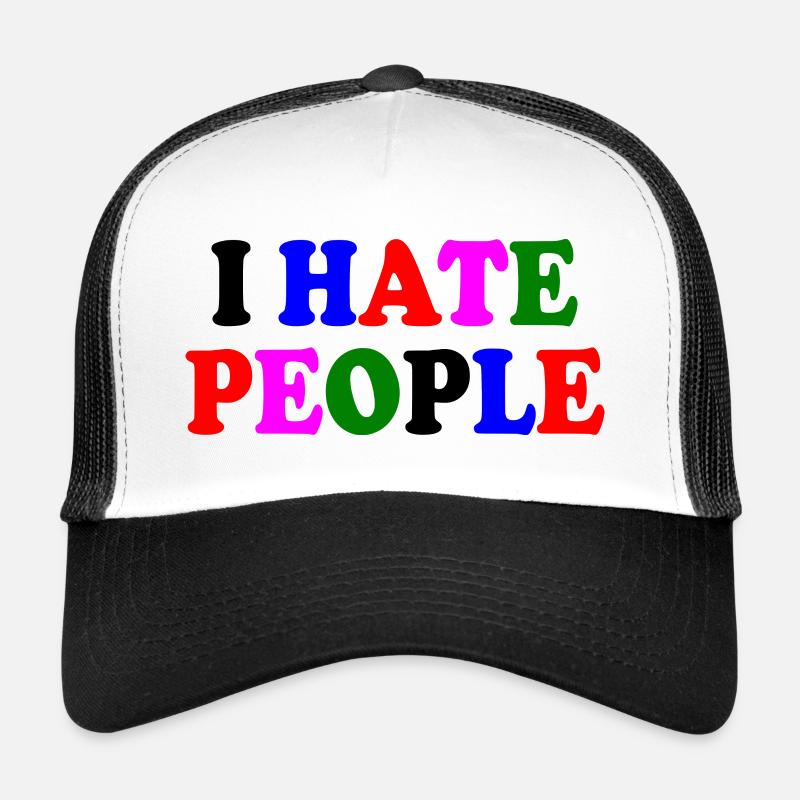 I hate people - Trucker Cap - Weiß/Schwarz