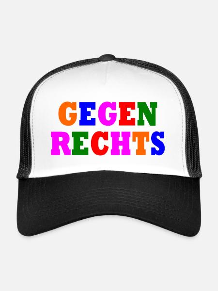 Gegen rechts - Trucker Cap - Weiß/Schwarz