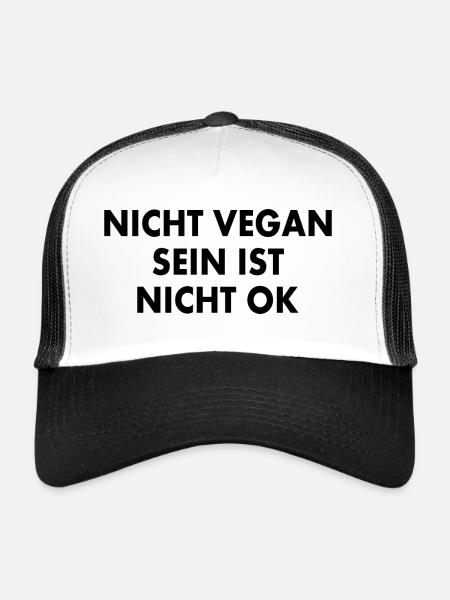 Ne pas être végétalien n’est pas acceptable - Casquette trucker  - blanc/noir - Devant