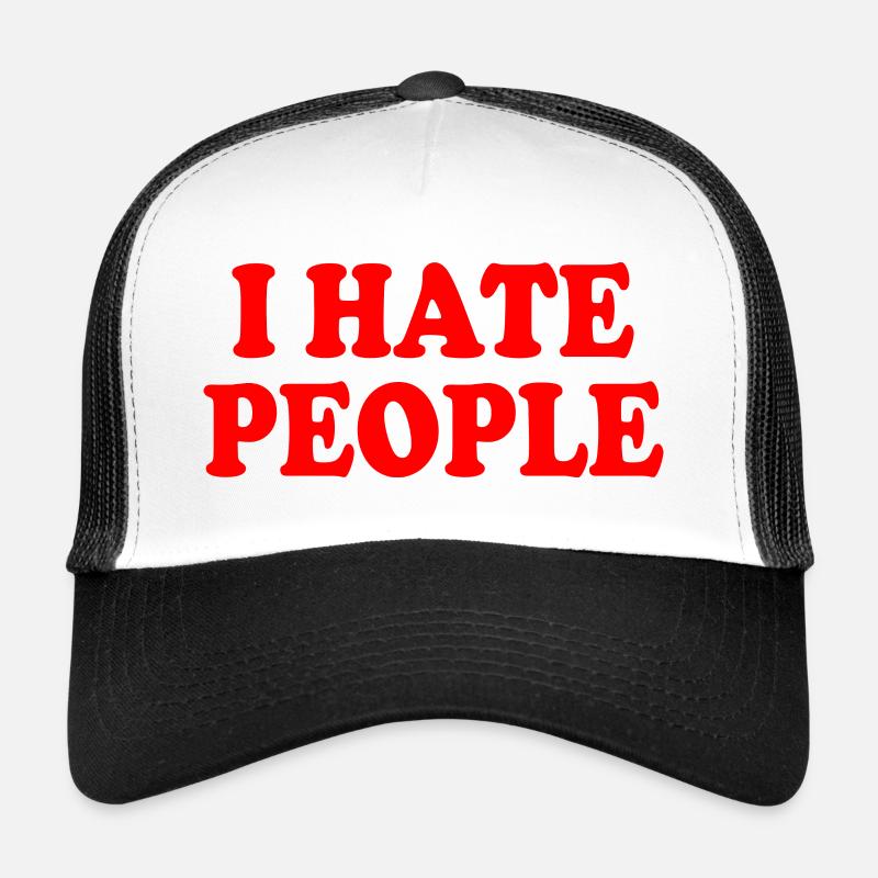 I hate people - Trucker Cap - Weiß/Schwarz