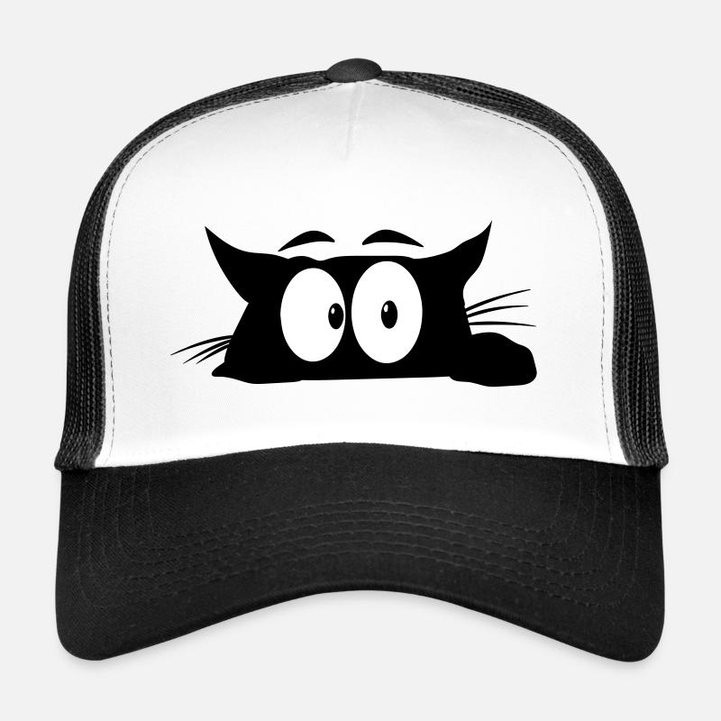 Black Cat 1 Katze - Trucker Cap - Weiß/Schwarz