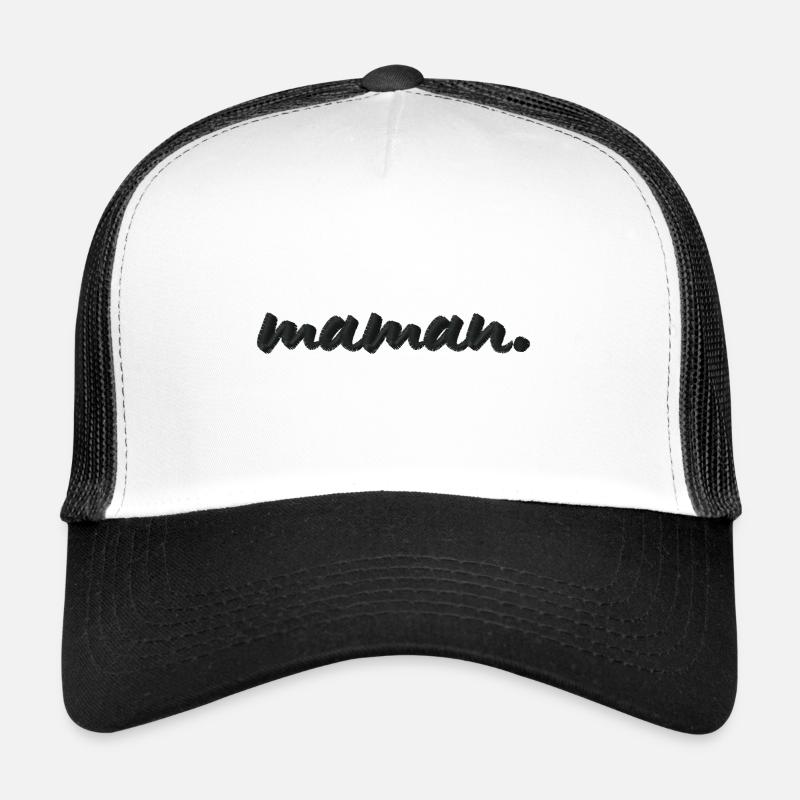 Maman bogstaver sort broderet - Trucker cap - hvid/sort