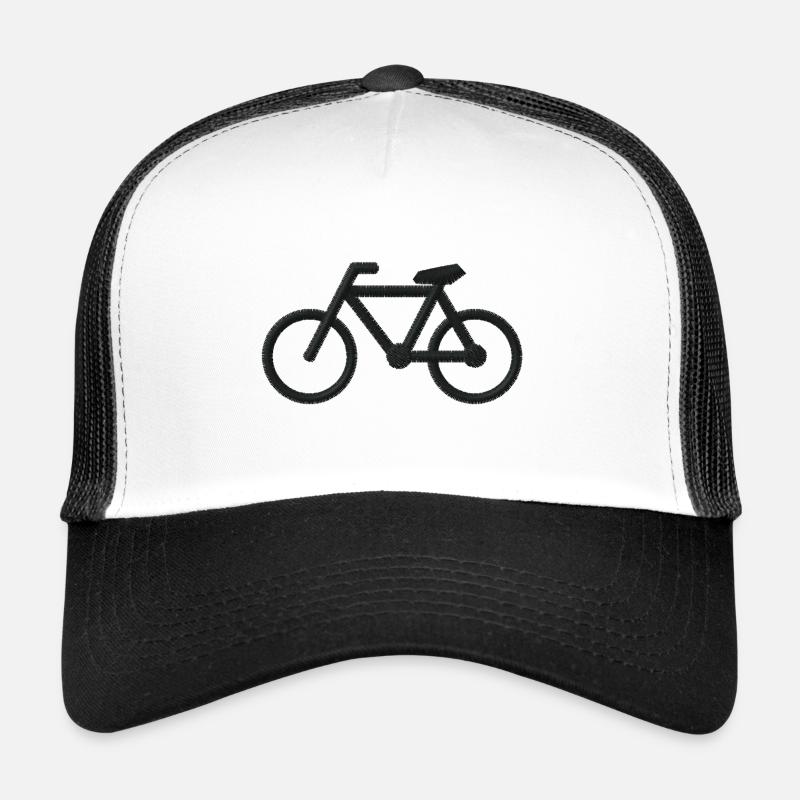 Bicycle embroidered - Trucker Cap - white/black