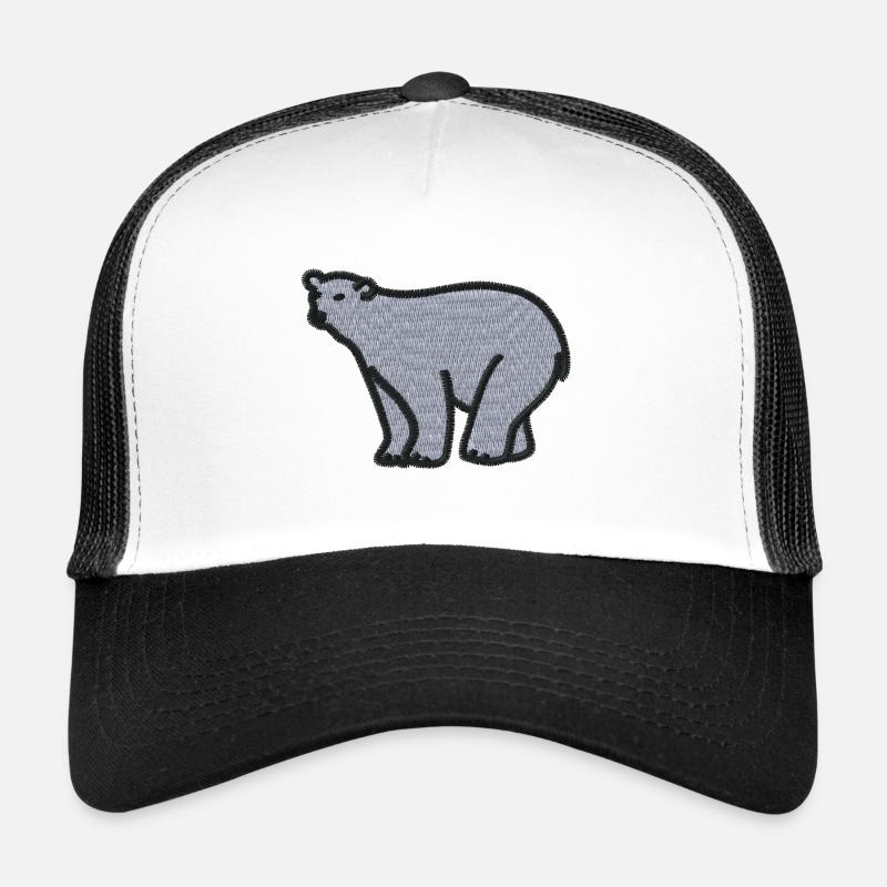 Eisbär bestickt - Trucker Cap - Weiß/Schwarz