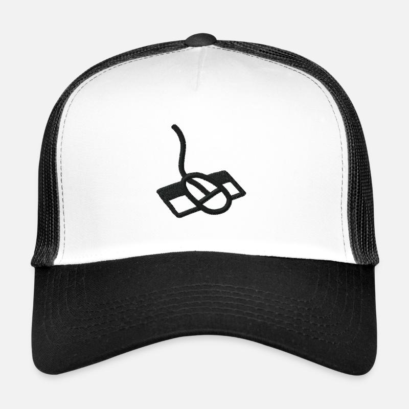 Mousepad - Trucker Cap - Weiß/Schwarz