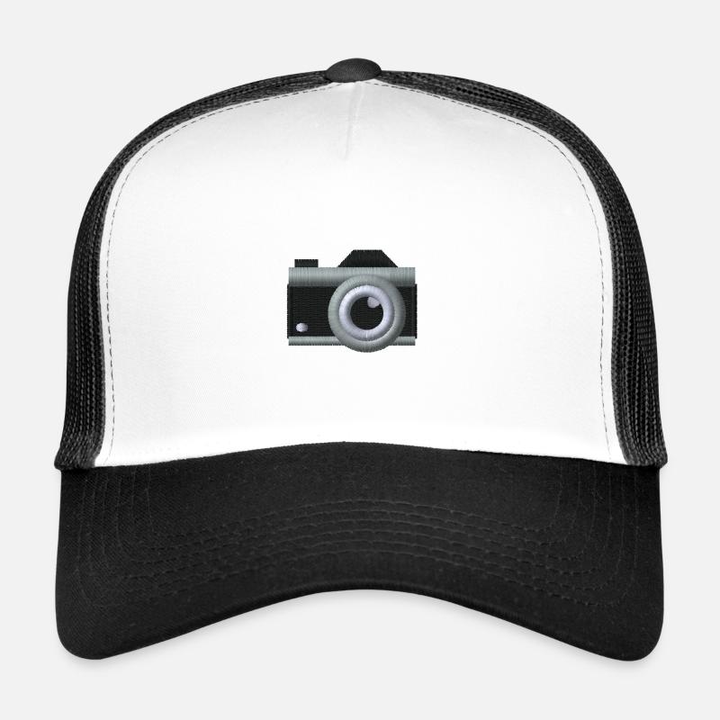 Camera embroidered - Trucker Cap - white/black