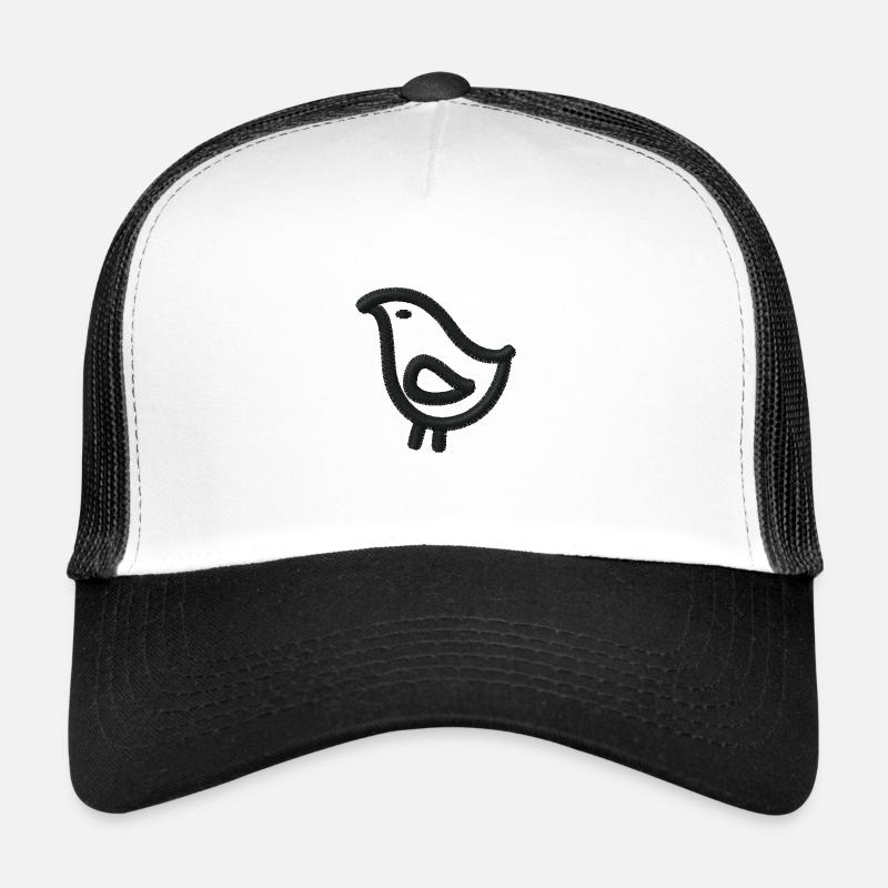 Embroidered little bird - Trucker Cap - white/black