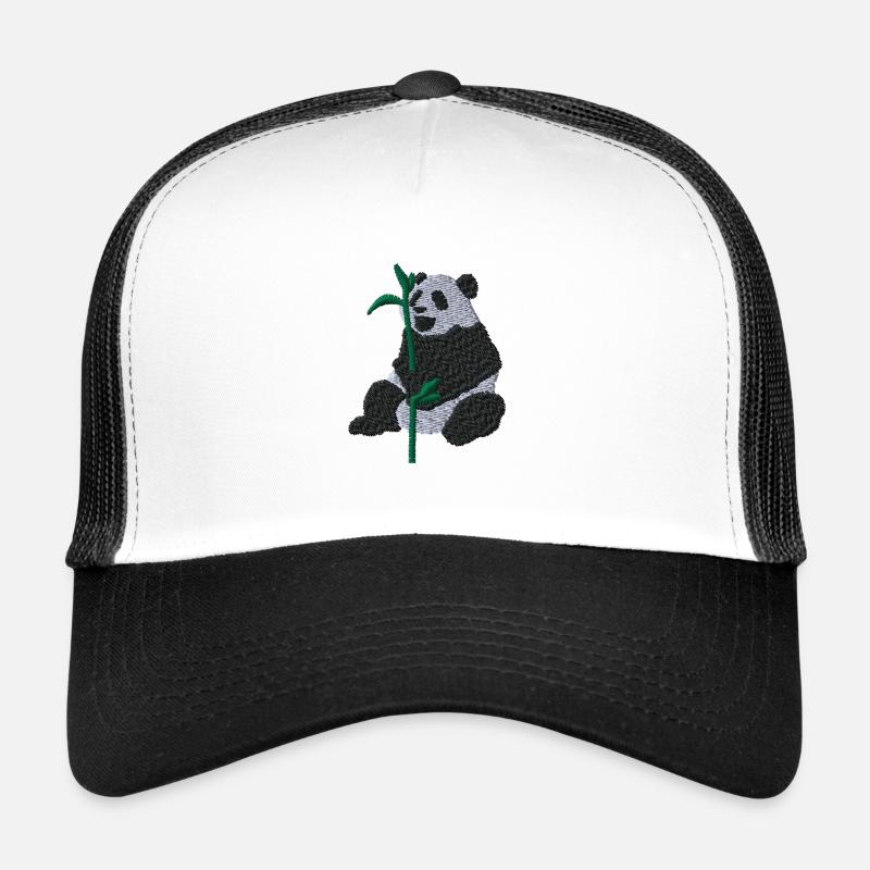 Pandabär - Trucker Cap - Weiß/Schwarz