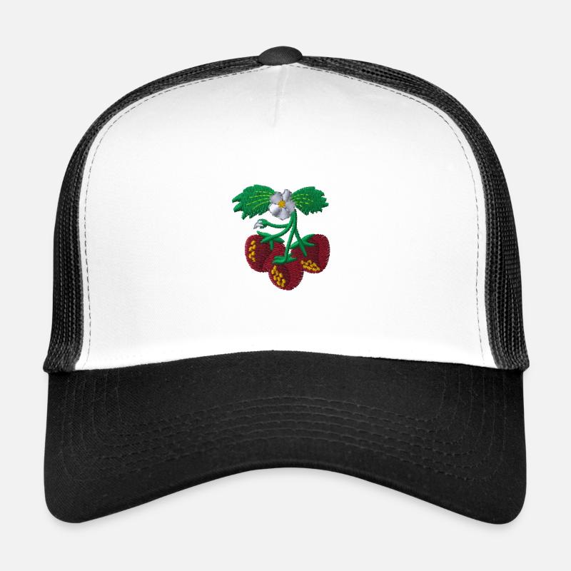 Strawberry - Trucker Cap - Weiß/Schwarz