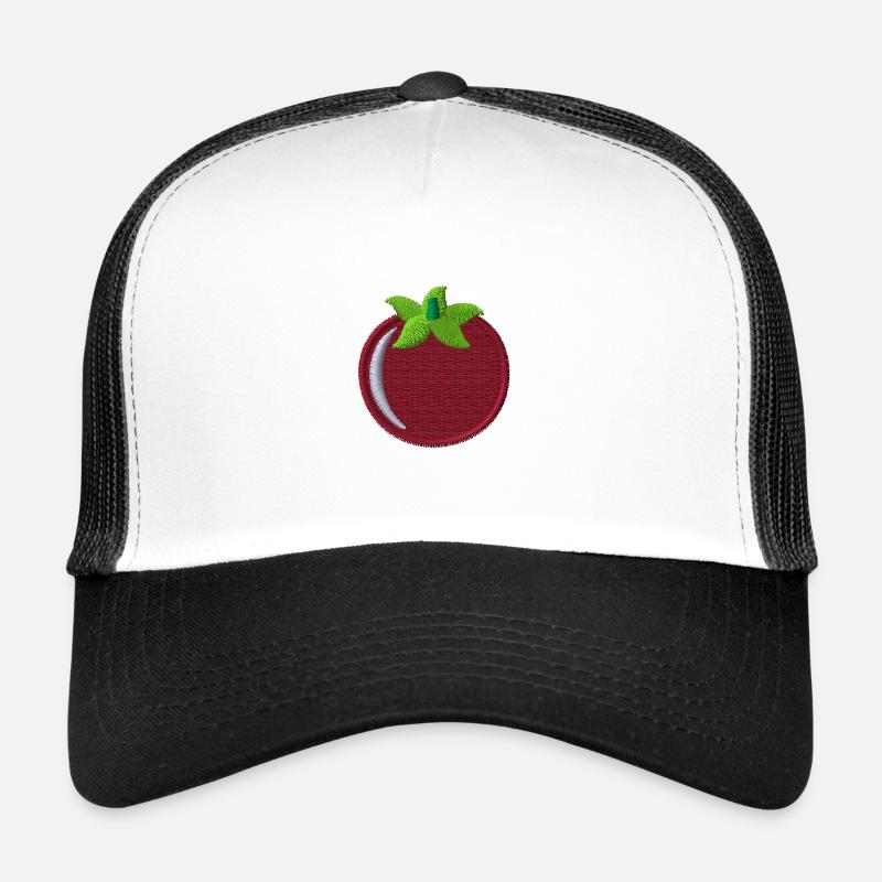 Tomate bestickt - Trucker Cap - Weiß/Schwarz