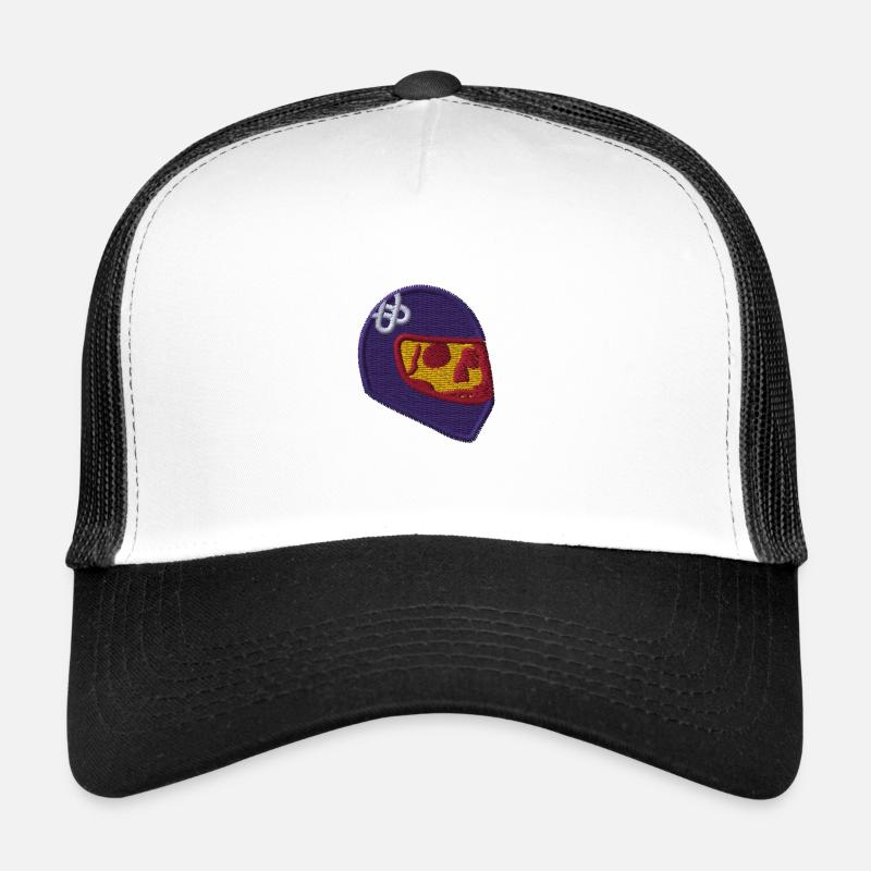 Schädel mit Helm - Trucker Cap - Weiß/Schwarz