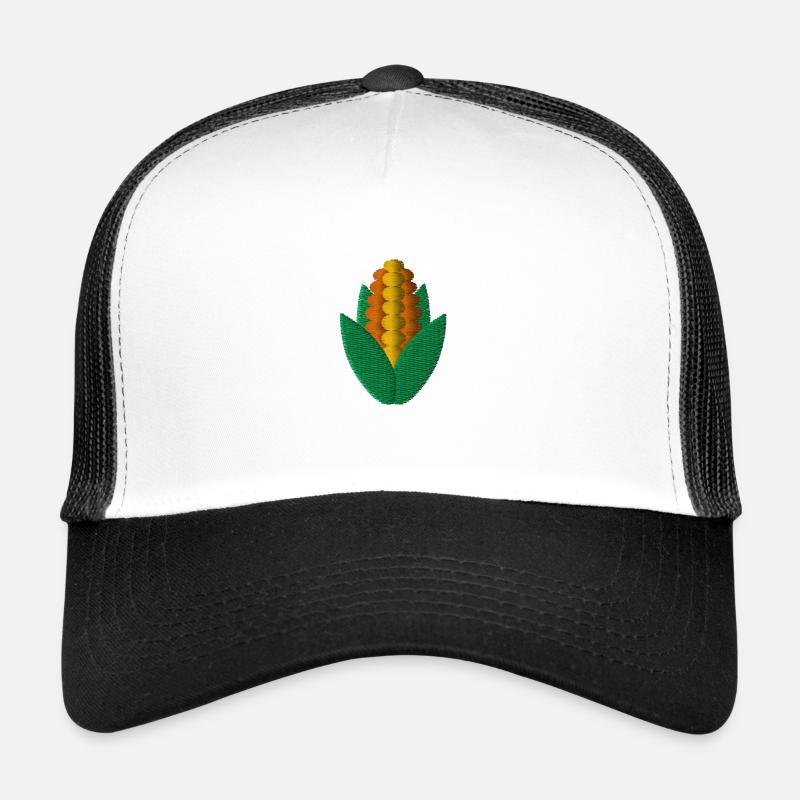 Mais bestickt - Trucker Cap - Weiß/Schwarz