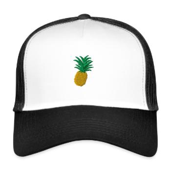 Ananas - Trucker Cap - Weiß/Schwarz - Vorne