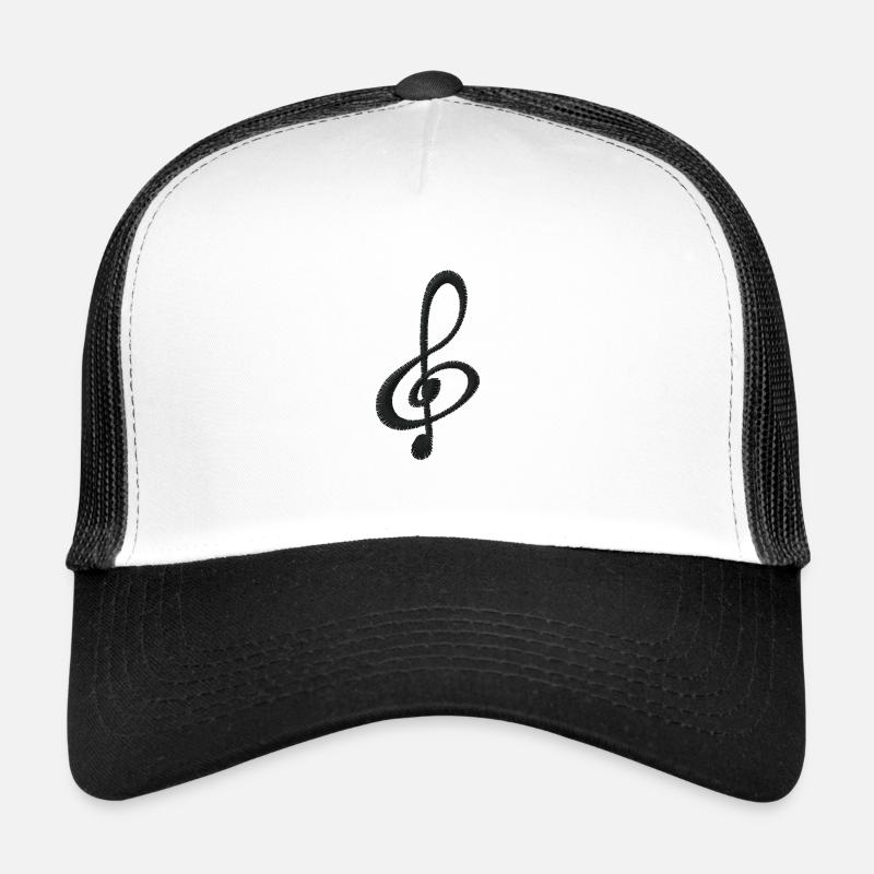 Note brodée - Casquette trucker  - blanc/noir