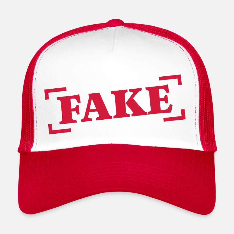 FAKE - Trucker Cap - Weiß/Rot