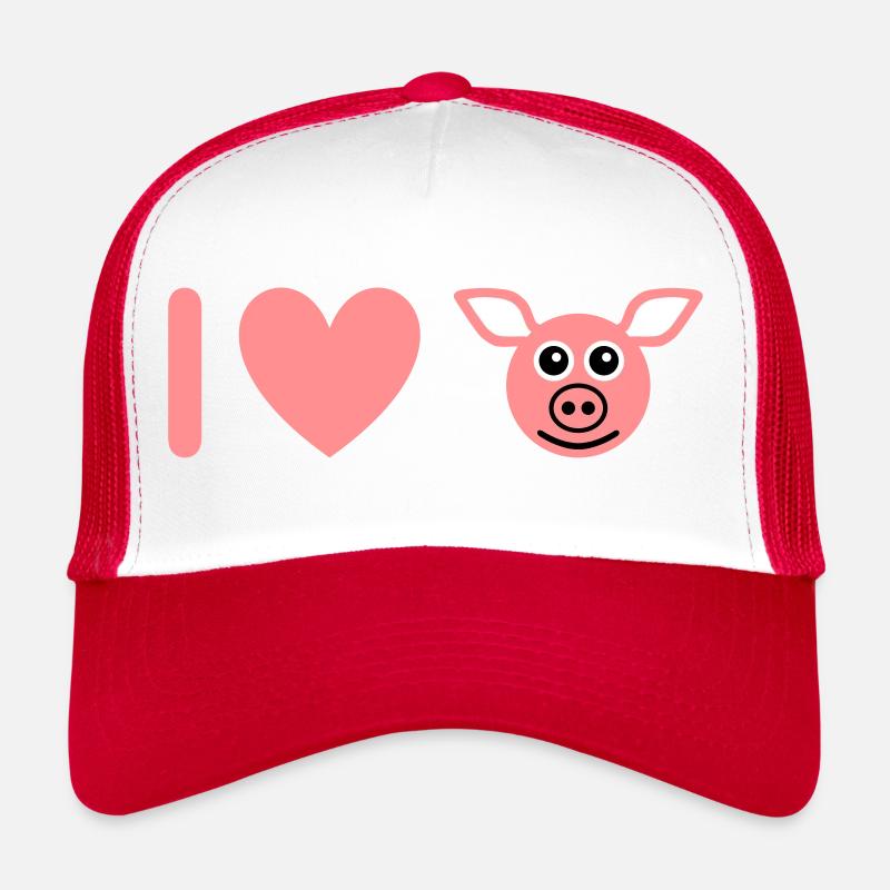 ★ Design colors changeable ★ I love pigs Trucker Cap