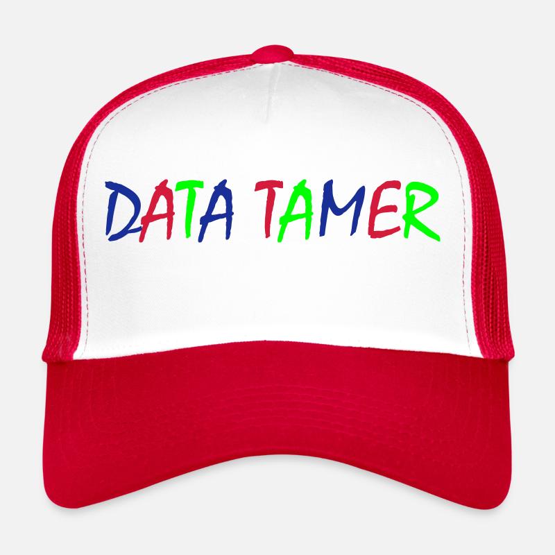 Data Tamer – Colorful typography in blue, red, green Trucker Cap