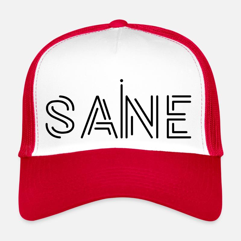 Conception de logo de texte « sain », texte imprimable, déclaration - Casquette trucker  - blanc/rouge