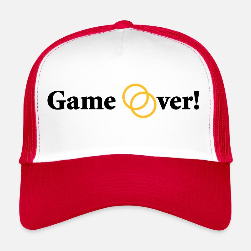 Game over Wedding Couple Bride Groom Wedding Ring - Trucker Cap - white/red
