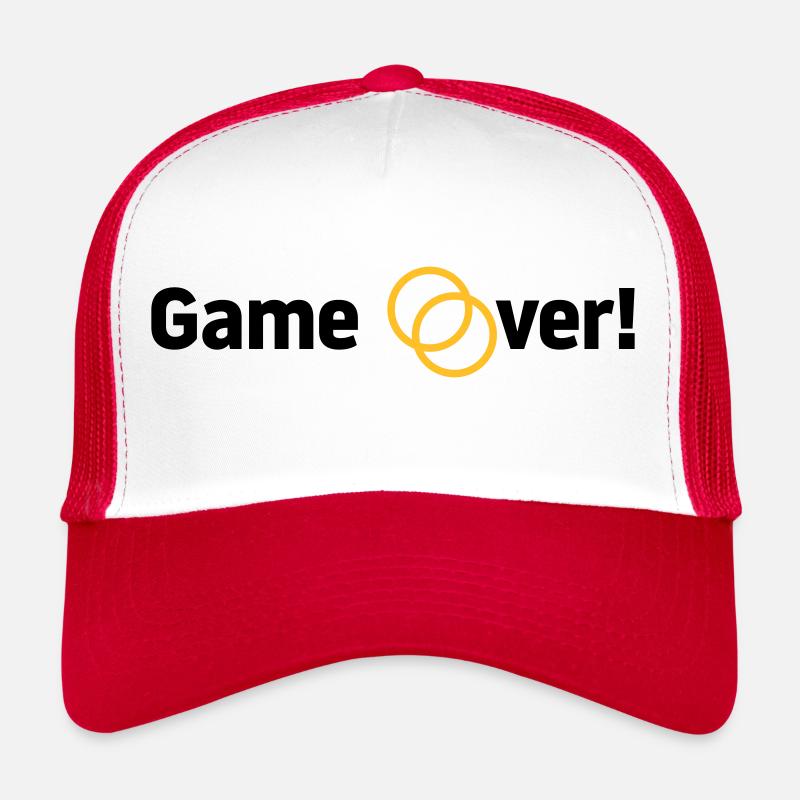 Game over Hochzeit Ehepaar Braut Bräutigam Ringe Trucker Cap
