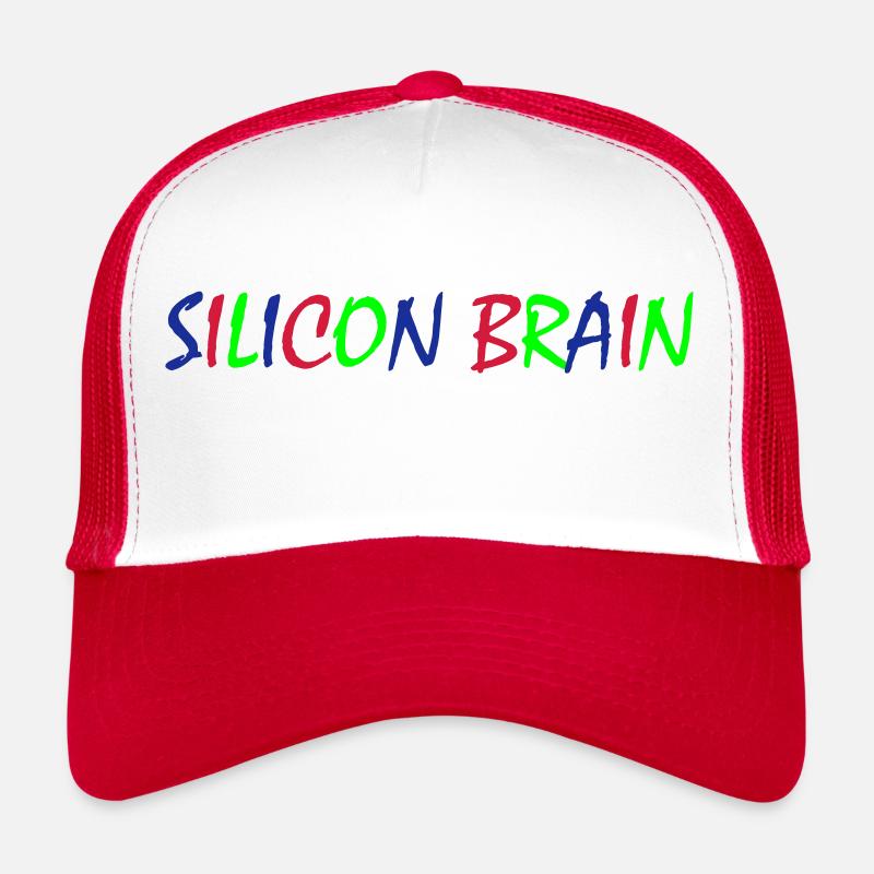 Cerveau en silicium – Typographie colorée Casquette trucker 