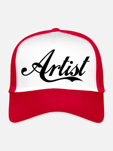 Artist Label - Trucker Cap - white/red