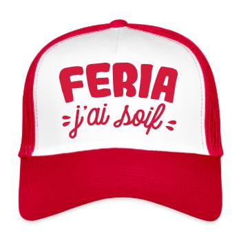 Feria j'ai soif apéro - Casquette trucker  - blanc/rouge - Devant