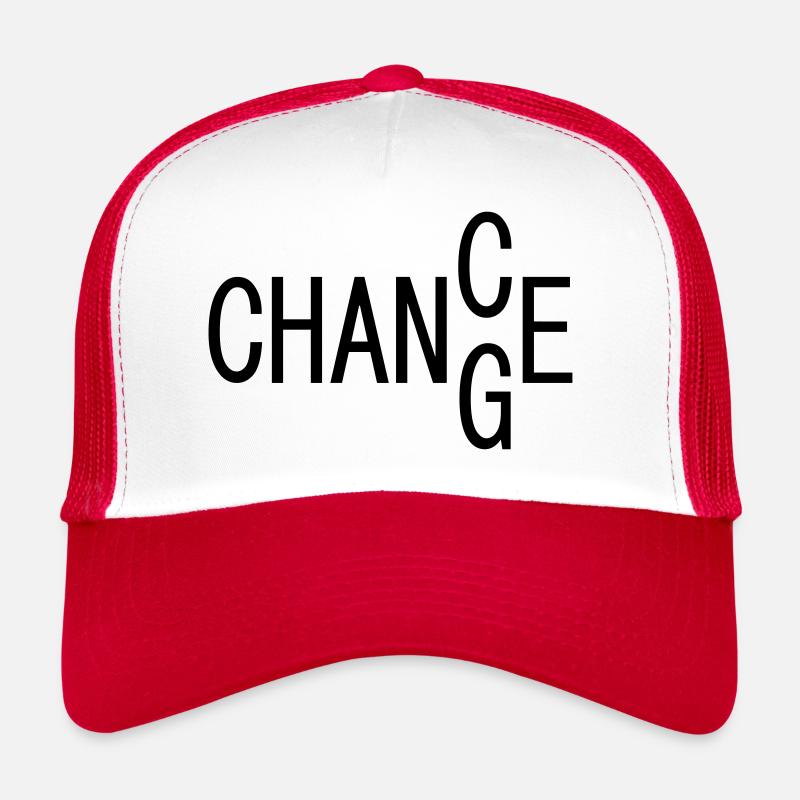 CHANCE / CHANGE, Motivation - Trucker Cap - Weiß/Rot