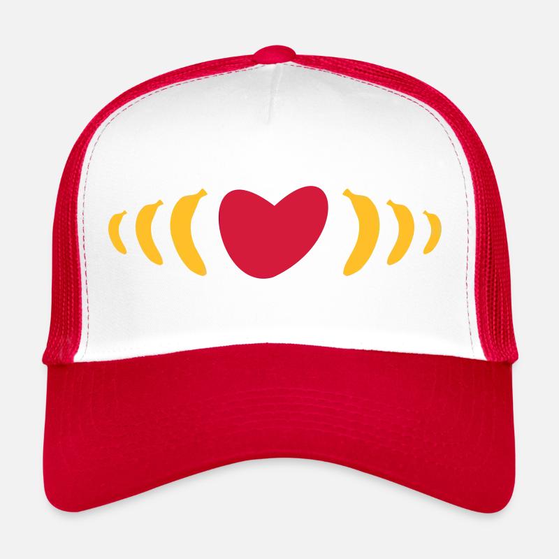 ★ Designfarben änderbar ★ Herz & Pulse aus Bananen Trucker Cap
