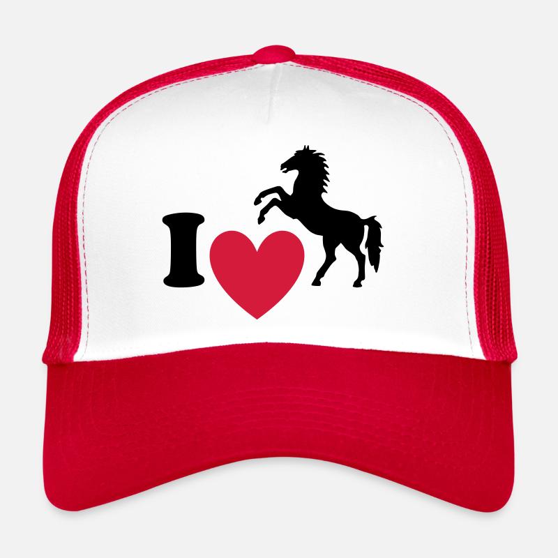 ★ Les couleurs de conception peuvent être modifiées ★ J'adore les chevaux Casquette trucker 
