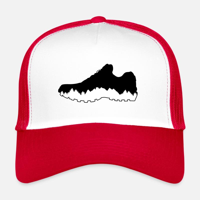 Trail Running, Laufen, Wandern - Trucker Cap - Weiß/Rot
