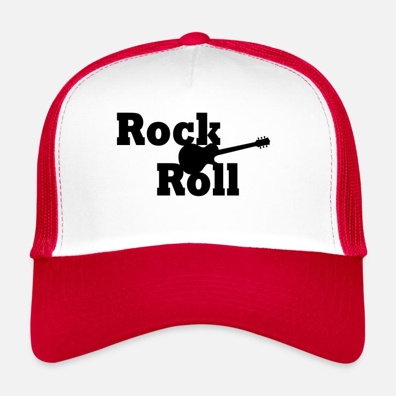 Rock and roll - Casquette trucker  - blanc/rouge
