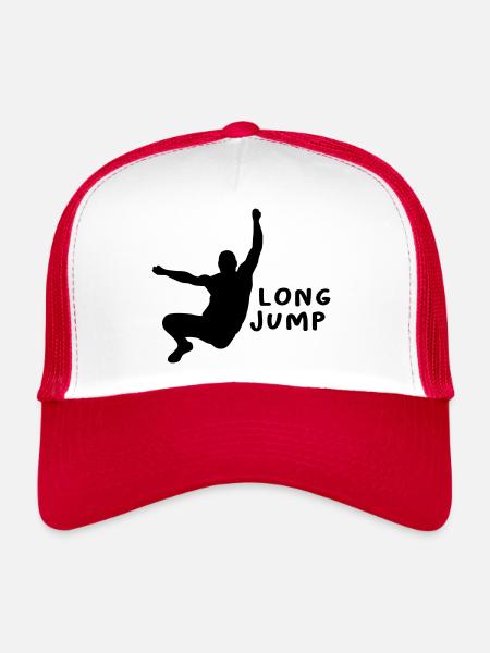 Long Jump Design Gift - Trucker Cap - white/red - Front