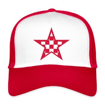 kroatischer Stern - Trucker Cap - Weiß/Rot - Vorne