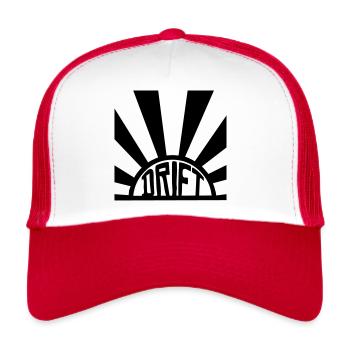 DRIFT JAPAN Rising Sun Logo - Trucker Cap - white/red - Front