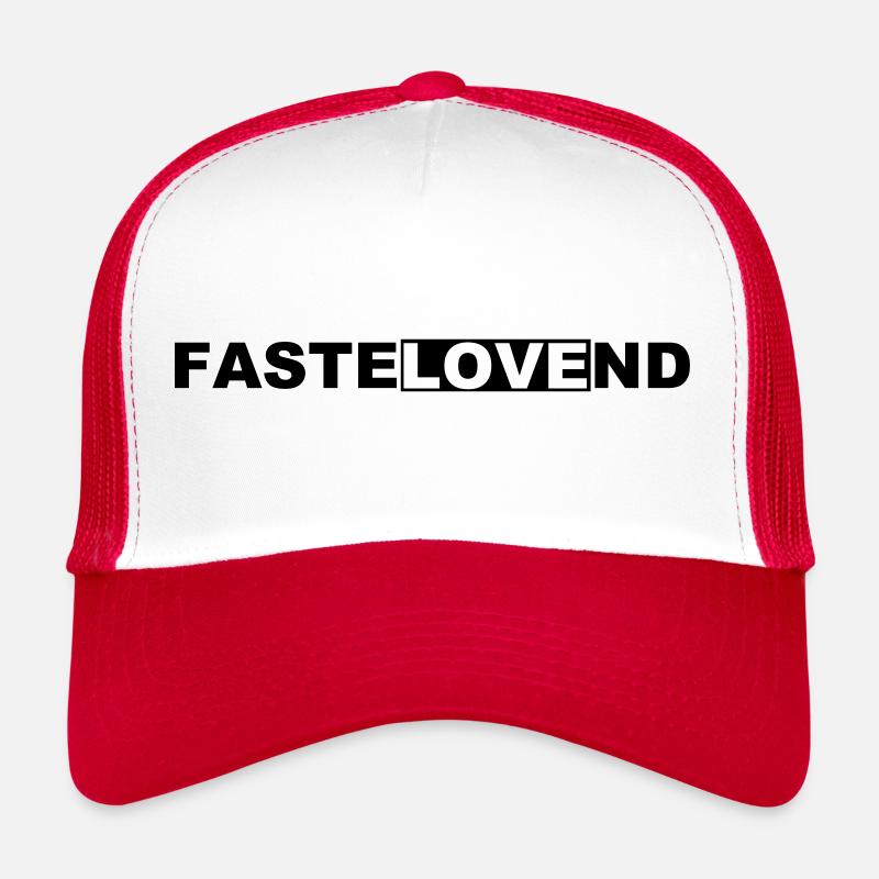 "Fastelovend" mit LOVE - Trucker Cap - Weiß/Rot