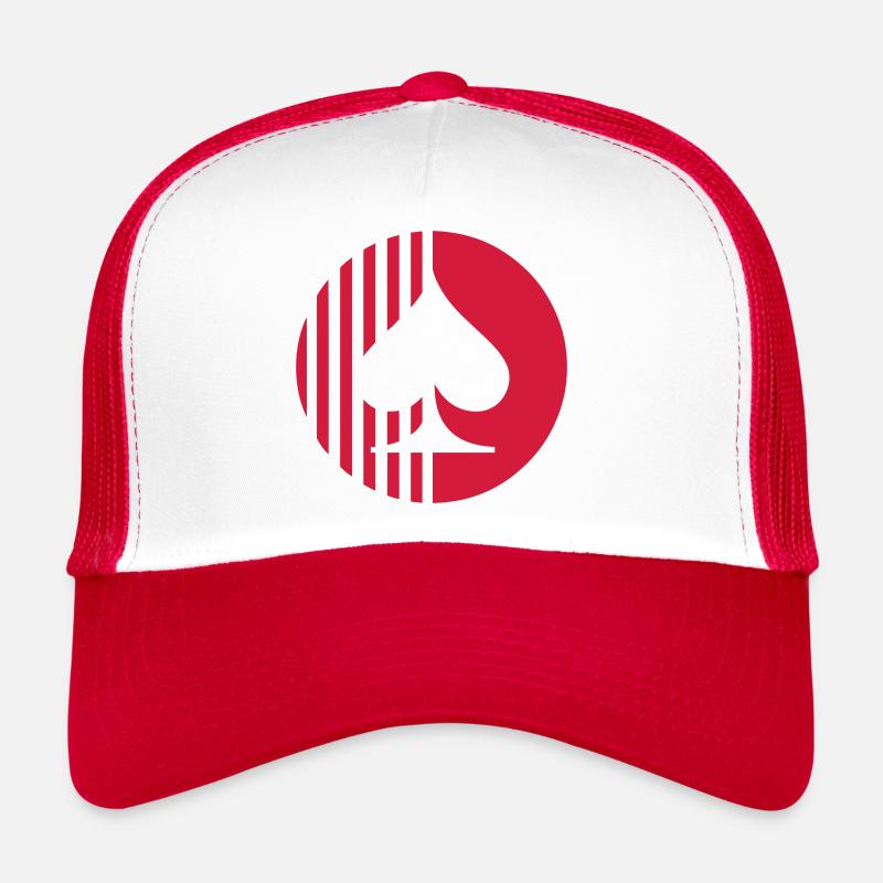 Poker Symbol (Pik, Kreis) - Trucker Cap - Weiß/Rot