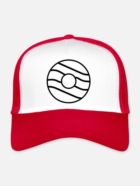 donut - Casquette trucker  - blanc/rouge - Devant