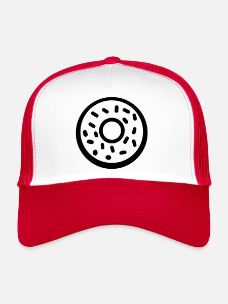 donut - Casquette trucker  - blanc/rouge - Devant
