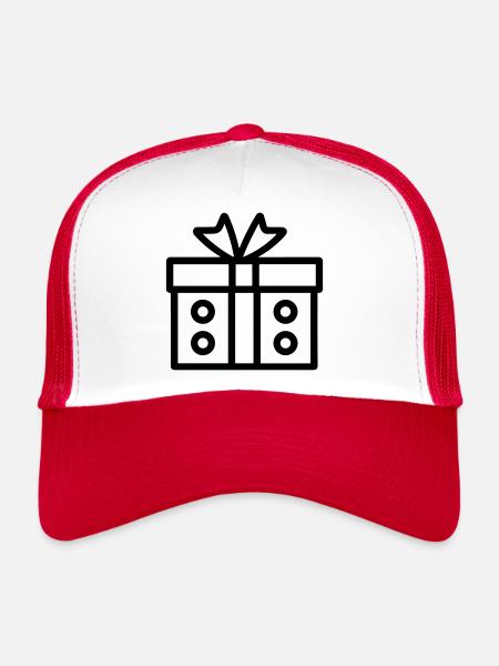 Small Gift Box - Trucker Cap - white/red - Front