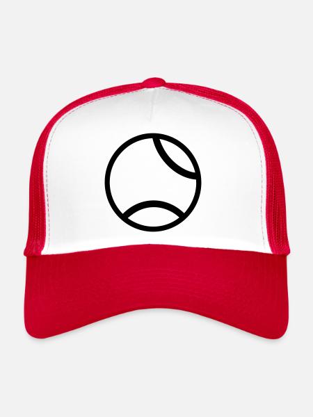 Balle de tennis - Casquette trucker  - blanc/rouge - Devant