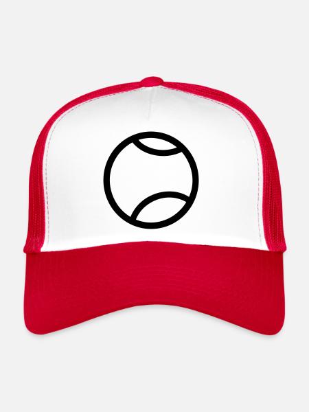 Balle de tennis - Casquette trucker  - blanc/rouge - Devant