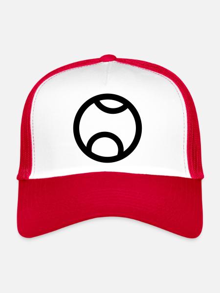 Balle de tennis - Casquette trucker  - blanc/rouge - Devant