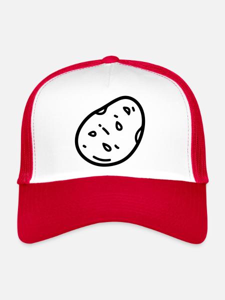 patate - Casquette trucker  - blanc/rouge - Devant