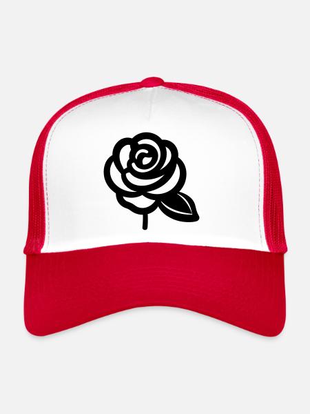 Pink Flower - Trucker Cap - white/red - Front